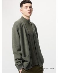 Uniqlo - Lammwolle Strickjacke (V-Ausschnitt) - Lyst