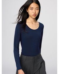 Uniqlo - Heattech Extra Warm Cashmere Blend Scoop Neck T-Shirt (Long Sleeve) - Lyst