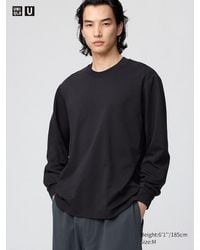 Uniqlo - Airism Cotton Crew Neck T-Shirt (Long Sleeve) - Lyst