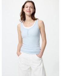 Uniqlo - Henley Neck Sleeveless Top - Lyst