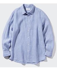 Uniqlo - Camicia 100% Lino Premium A Righe - Lyst