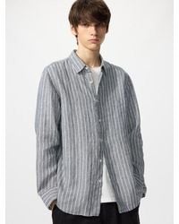 Uniqlo - 100% Premium Linen Shirt (Striped) - Lyst