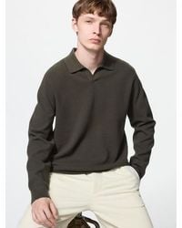 Uniqlo - Washable Milano Ribbed Skipper Polo Jumper - Lyst