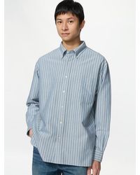 Uniqlo - Oversized Oxford Shirt (Striped) - Lyst