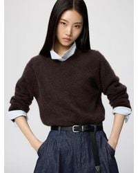 Uniqlo - Fluffy 100% Cashmere Relaxed V Neck Jumper - Lyst