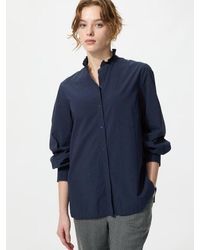 Uniqlo - Cotton Frill Blouse - Lyst