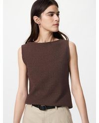 Uniqlo - Shirring Boat Neck T-Shirt (Sleeveless) - Lyst