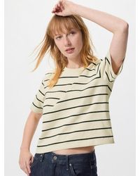 Uniqlo - Washed Cotton Boxy T-Shirt (Striped) - Lyst