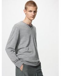 Uniqlo - 100% Merino V Neck Jumper - Lyst
