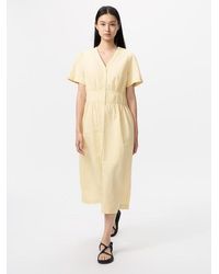 Uniqlo - Linen Blend V Neck Dress (Short Sleeve) - Lyst