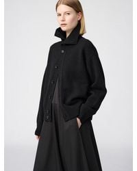 Uniqlo - 100% Lambswool Stand Collar Cardigan - Lyst