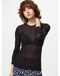 Uniqlo - Heattech Cashmere Blend Pointelle Long Sleeve T-Shirt - Lyst