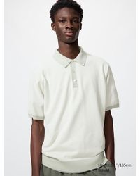 Uniqlo - Washable Knit Polo Jumper (Short Sleeve, Striped) - Lyst