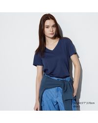 Uniqlo - 100 % supima baumwolle t-shirt mit v-ausschnitt - Lyst