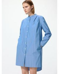 Uniqlo - Cotton Striped Short Shirt Dress (Long Sleeve) - Lyst
