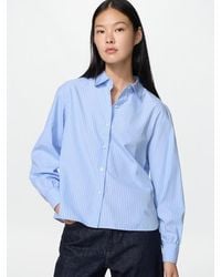 Uniqlo - Cotton Volume Sleeve Shirt (Striped) - Lyst