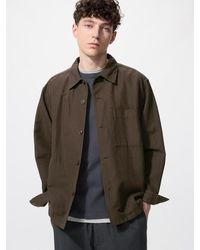 Uniqlo - Cotton Linen Blend Shirt Jacket - Lyst
