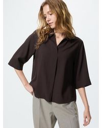 Uniqlo - Rayon Skipper Collar Blouse (3/4 Sleeve) - Lyst