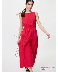 Uniqlo - Linen Blend Tiered Dress (Sleeveless) - Lyst