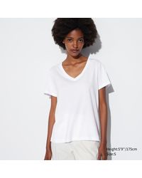 Uniqlo - 100 % supima baumwolle t-shirt mit v-ausschnitt - Lyst