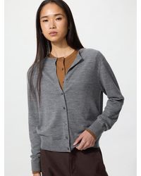 Uniqlo - 100% Merino Crew Neck Cardigan - Lyst