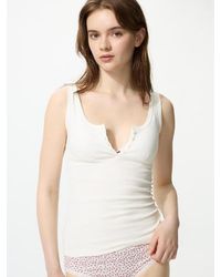 Uniqlo - Henley Neck Sleeveless Top - Lyst