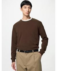 Uniqlo - Soft Brushed Crew Neck T-Shirt (Long Sleeve) - Lyst