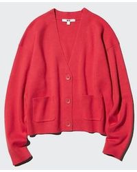 Uniqlo - Smooth Cotton V Neck Cardigan - Lyst