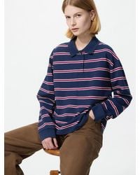Uniqlo - Polo Shirt (Striped, Long Sleeve) - Lyst