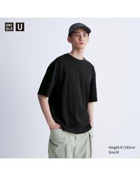 Uniqlo - Oversized airism baumwolle halbarm t-shirt - Lyst
