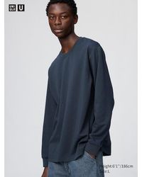 Uniqlo - Airism Cotton Crew Neck T-Shirt (Long Sleeve) - Lyst