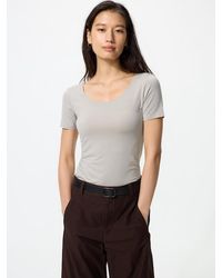 Uniqlo - Heattech Scoop Neck T-Shirt (Short Sleeve) - Lyst