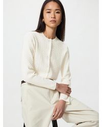 Uniqlo - Mini Cable Knit V Neck Cardigan - Lyst