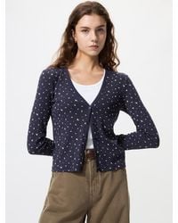 Uniqlo - Ribbed V Neck Cardigan (Printed) - Lyst