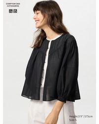 Uniqlo - Blusa Cotone Trasparente Maniche A 3/4 - Lyst