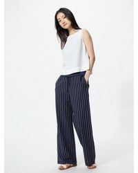 Uniqlo - Linen Blend Easy Trousers (Striped, Longer) - Lyst