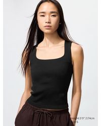 Uniqlo - Bh-Top (Gerippt, Karree-Ausschnitt, Ärmellos) - Lyst