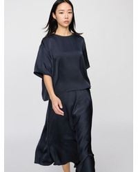Uniqlo - Satin Oversized Short Blouse (Half Sleeve) - Lyst
