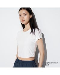 Uniqlo - Polyester cropped ultra stretch airism t-shirt - Lyst