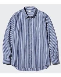 Uniqlo - Broadcloth Regular Fit Shirt (Regular Collar, Striped) - Lyst