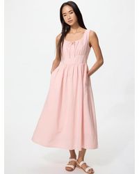 Uniqlo - Linen Blend Shirring Dress (Sleeveless) - Lyst