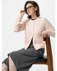 Uniqlo - 100% Cashmere Crew Neck Cardigan - Lyst