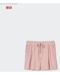Uniqlo - Pantaloncini Comodi Tessuto Increspato A Quadretti - Lyst