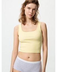 Uniqlo - Cropped Square Neck Sleeveless Top - Lyst