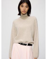 Uniqlo - Fluffy 100% Cashmere Relaxed V Neck Jumper - Lyst