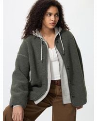 Uniqlo - Pile Lined Fleece Relaxed Cardigan (Printed) - Lyst