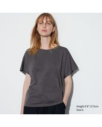 Uniqlo - Viskose airism drape t-shirt - Lyst