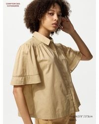 Uniqlo - Baumwolle Bluse (Kurzarm) - Lyst