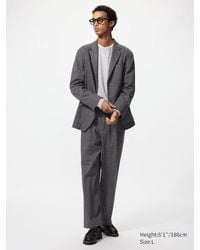 Uniqlo - Pantaloni Con Piega Ampi Jersey Soft A Spina Di Pesce - Lyst