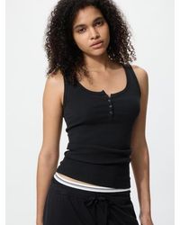 Uniqlo - Henley Neck Sleeveless Top - Lyst